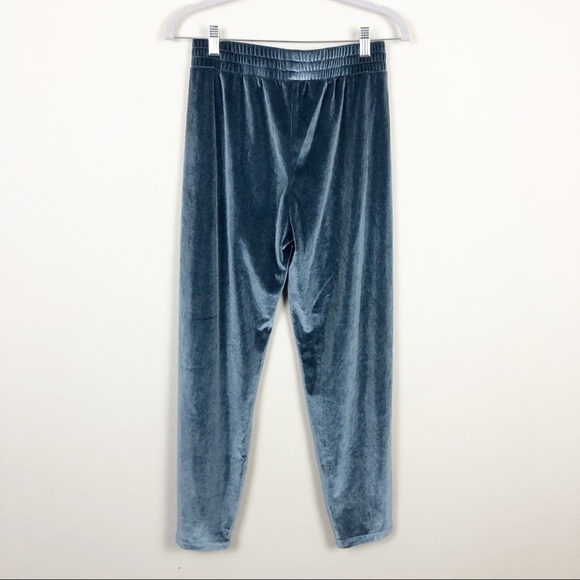 Bobi Velvet Lounge Jogger Velvet Velour Casual Elastic Waist Pants Blue Small - Picture 3 of 5